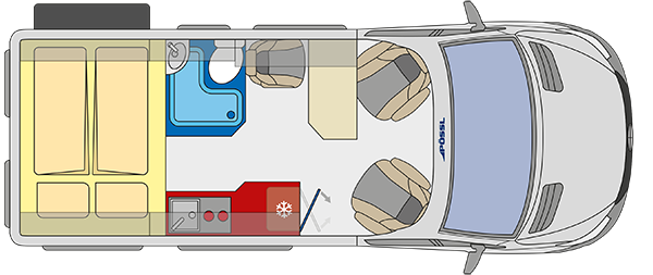 Plattegrond en indeling van de Roadstar X