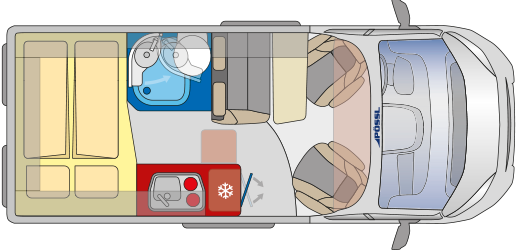 Huurcamper A plattegrond en indeling