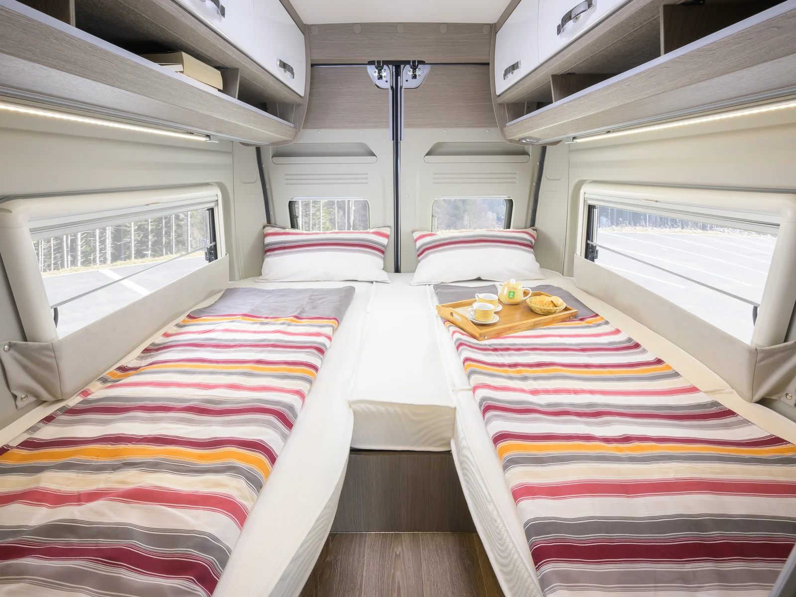 Bedden in de lengte in de Roadcruiser XL